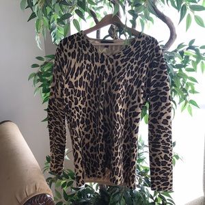 Animal print long sleeve sweater gently used